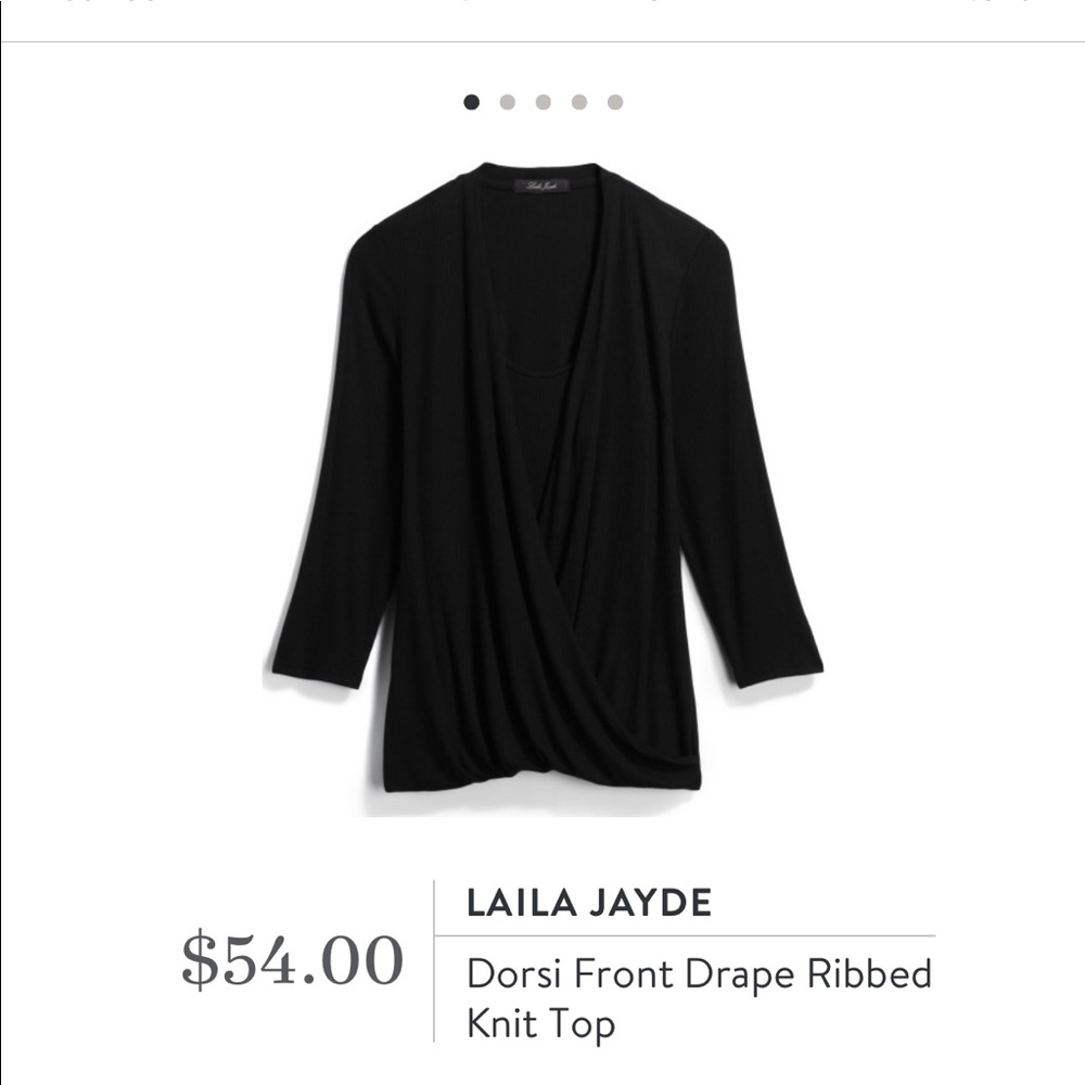 Laila Jayde Drape Ribbed Knit Top